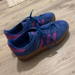 Adidas Gazelle Blue with Pink Stripes